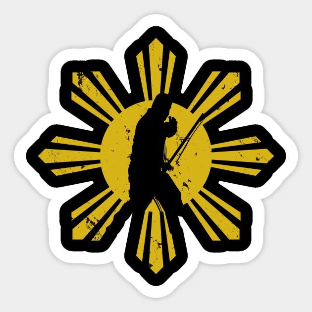 Eskrima Sunset Filipino Flag Arnis Kali FMA Filipino Martial Arts Escrima Sparring Sticker by MasterKlaw